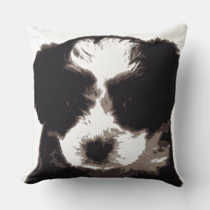 I Love My Maltese Black and White Puppy Dog Throw Pillow