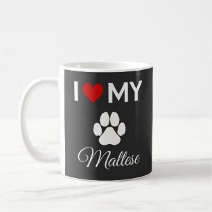 I love my Maltese dog custom text Coffee Mug