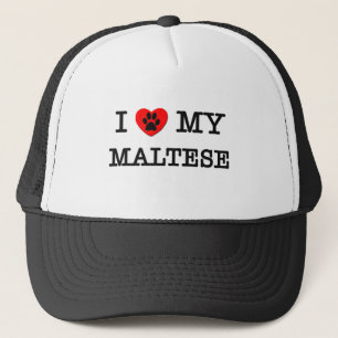 I LOVE MY MALTESE TRUCKER HAT