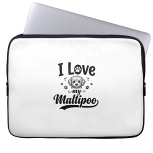 I Love My Maltipoo Vintage Engraving Dog Design_1 Laptop Sleeve