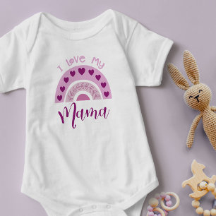 I love my Mama Boho Rainbow Matching Mini Mama Baby Bodysuit