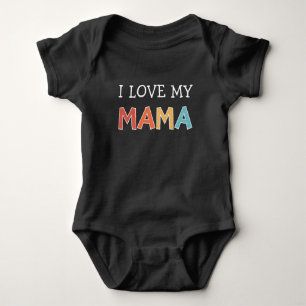I Love my Mama Retro Cute  Baby Bodysuit