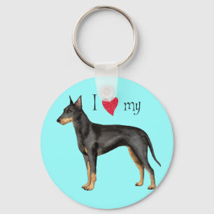 I Love my Manchester Terrier Keychain