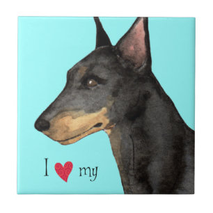 I Love my Manchester Terrier Tile