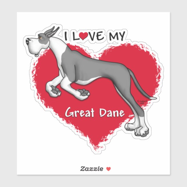 I Love my Mantle Great Dane (Sheet)