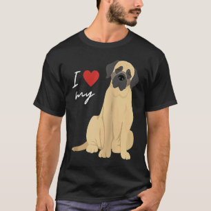 I Love My Mastiff Dog Raglan Baseball T-Shirt