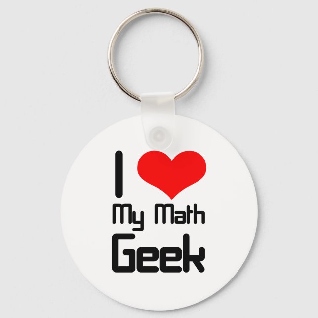 I love my math geek keychain (Front)