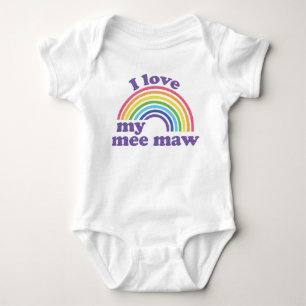 I Love My Mee Maw - Cute Rainbow  Baby Bodysuit