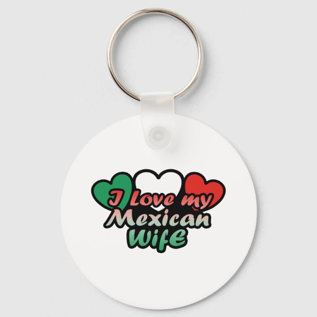 I Love My Mexican Wife Keychain (Front)