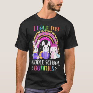 I Love My Middle School Bunnies Teacher Bunny Egg T-Shirt