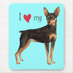 I Love my Min Pin Mouse Pad