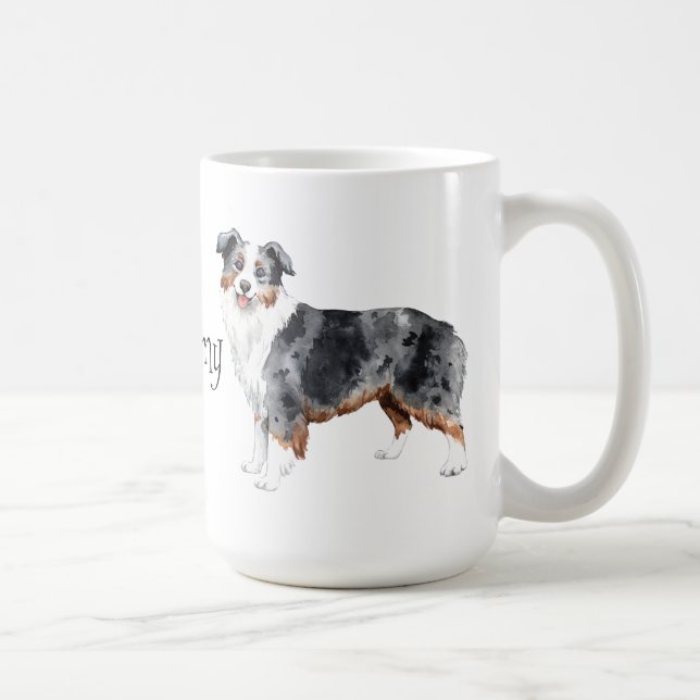 I Love my Mini American Shepherd Coffee Mug (Right)