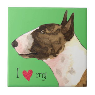 I Love my Mini Bull Terrier Tile