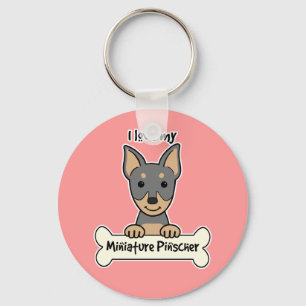 I Love My Miniature Pinscher Keychain