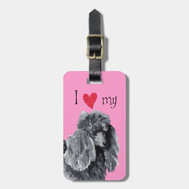 I Love my Miniature Poodle Luggage Tag (Front Vertical)