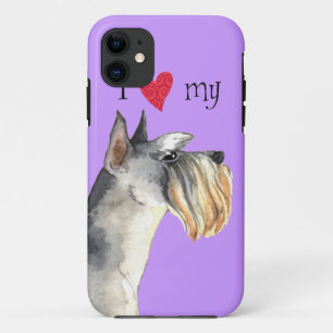I Love my Miniature Schnauzer iPhone 11 Case