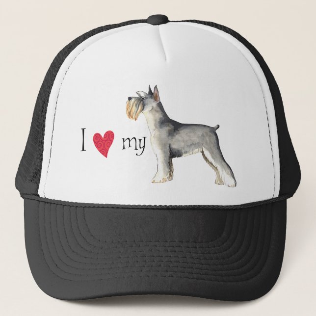 I Love my Miniature Schnauzer Trucker Hat (Front)