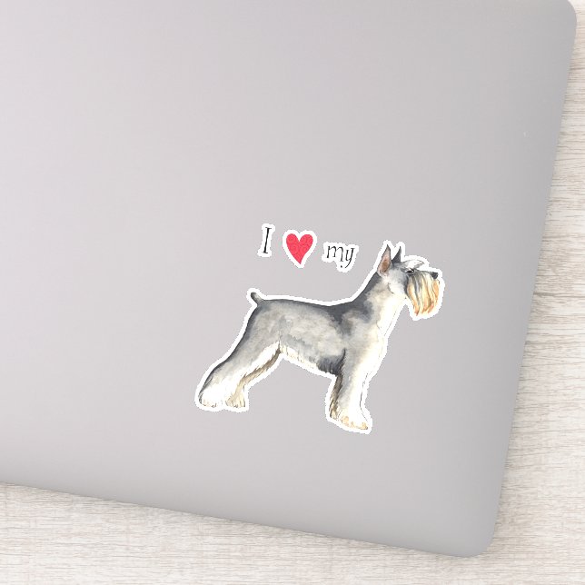I Love my Miniature Schnauzer Vinyl Sticker (Détail)