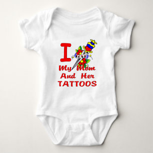 I Love My Mom And Her Tattoos Baby Bodysuit
