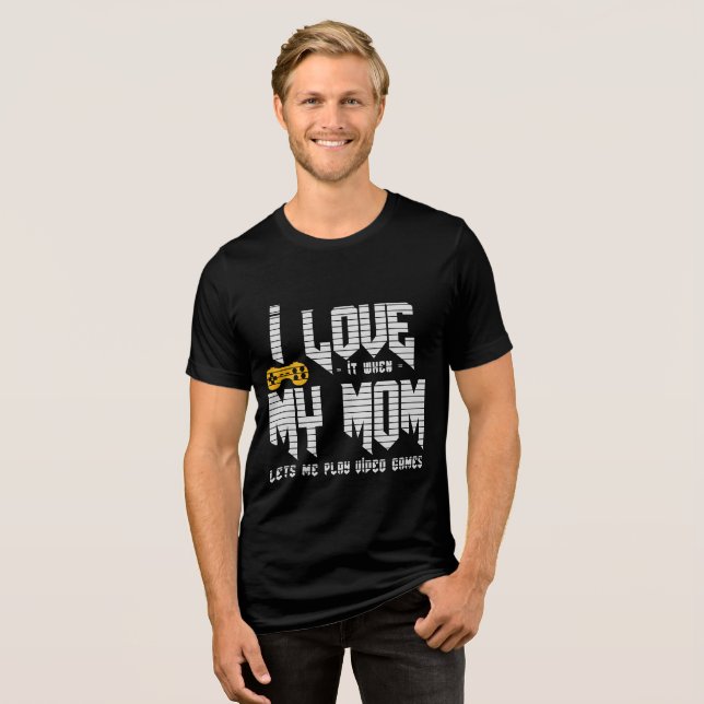 I love my mom Bella+Canvas Tri-blend T-Shirt Tri-Blend Shirt (Front Full)