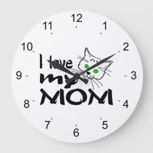 I Love My Mom Large Clock