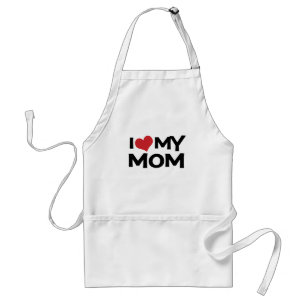 I Love My Mom Mother's Day Apron