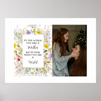 I Love My Mom Mother's day Floral Keepsake Poster