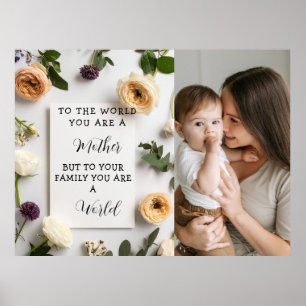 I Love My Mom Mother's day Floral Keepsake Poster