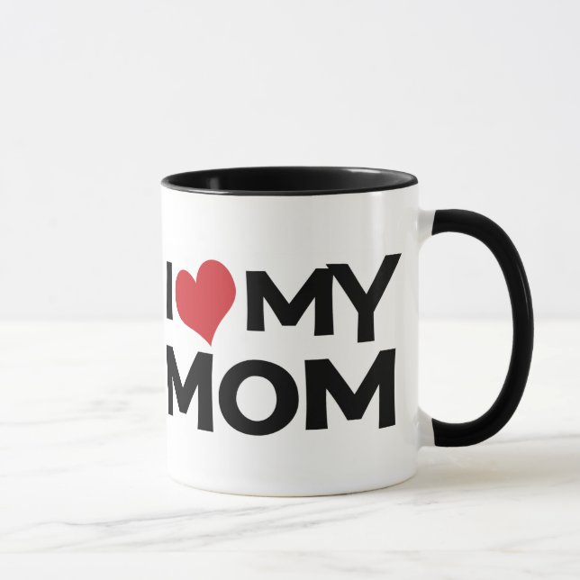 I Love My Mom Mother's Day Ringer Mug (Right)