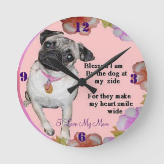 I love my mom,Pug ClocK