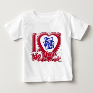 I Love My Mom red heart - photo Baby T-Shirt