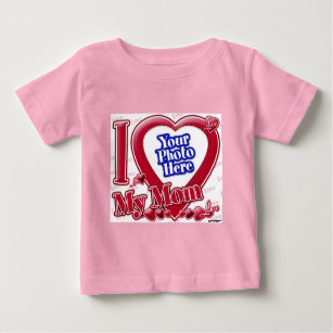 I Love My Mom red heart - photo Baby T-Shirt