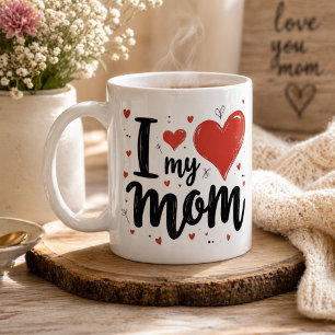 I Love My Mom Sweet Heart Kids  Coffee Mug