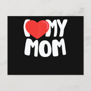 I Love My Mom TShirt with Large Red Heart Enclosure Card