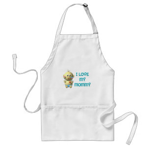 I love my mommy Bouncing Baby with Heart & Rattles Standard Apron
