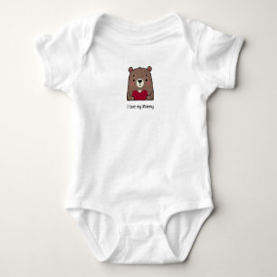 I Love My Mommy, Brown Bear Custom Baby Bodysuit