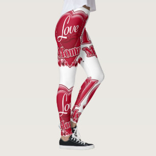 I Love My Mommy Red Hearts Leggings
