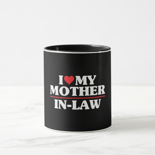 I Love My Mother In Law Red Heart Mug (Center)