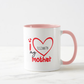 I Love My Mother Photo Gift Classic Mug, 11 oz Co Mug