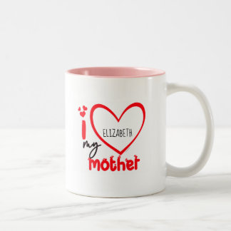I Love My Mother Photo Gift Classic Mug, 11 oz Co Two-Tone Coffee Mug