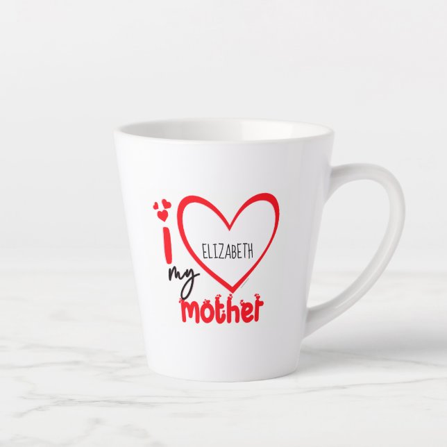 I Love My Mother Photo Gift  Latte Mug (Right)