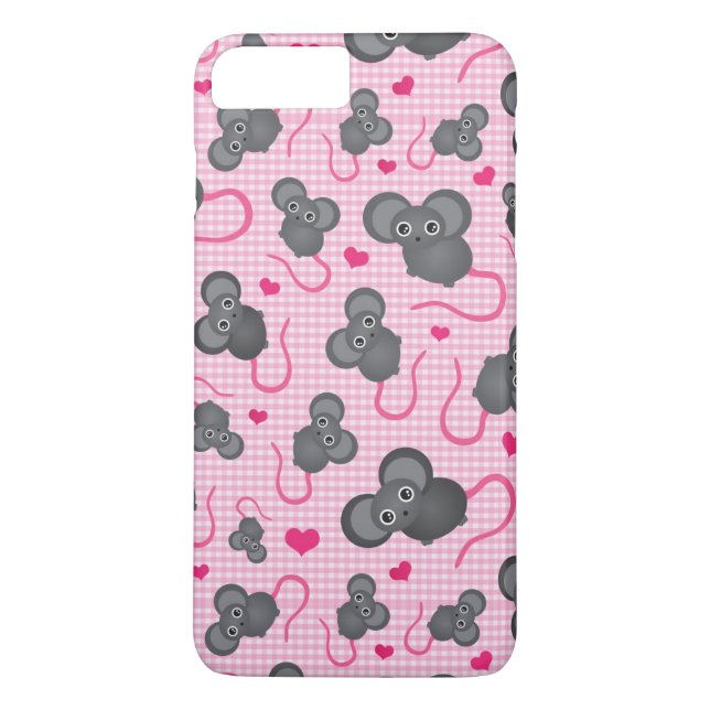 I love my mouse pattern in pink Case-Mate iPhone case (Back)