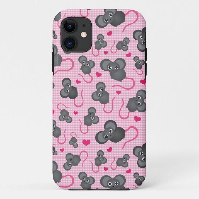 I love my mouse pattern in pink Case-Mate iPhone case (Back)