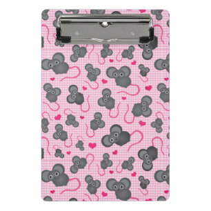 I love my mouse pattern in pink mini clipboard