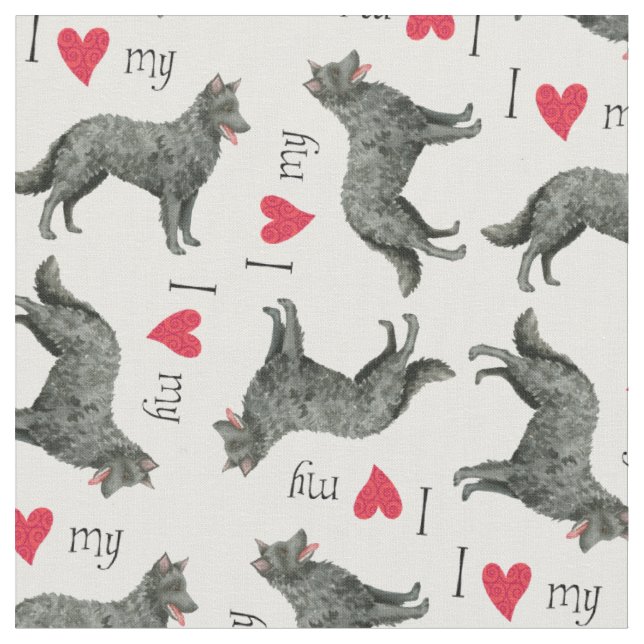 I Love my Mudi Fabric (Close Up)