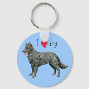 I Love my Mudi Keychain