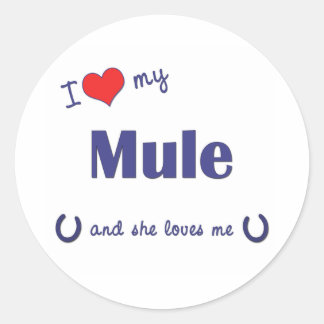 I Love My Mule (Female Mule) Classic Round Sticker