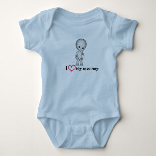 "I Love my Mummy" Cute Blue Infant Bodysuit