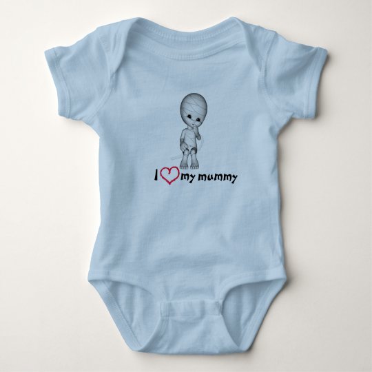 "I Love my Mummy" Cute Blue Infant Bodysuit