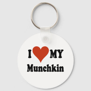 I Love My Munchkin Cat Gifts and Apparel Keychain